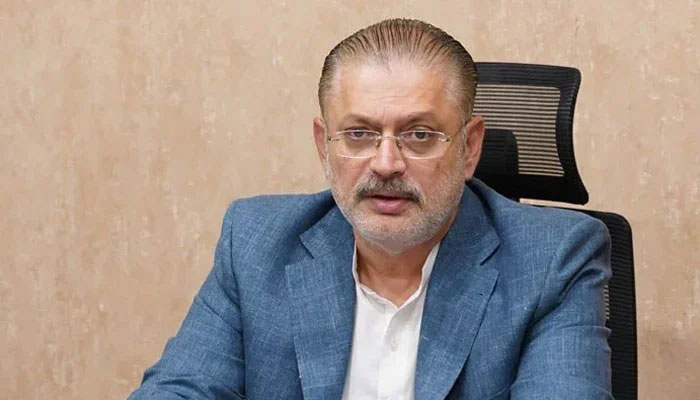 Sindh Senior Minister for Information and Transport Sharjeel Inam Memon speaks during a meeting on April 28, 2024. — Facebook/Sharjeel Inam Memon