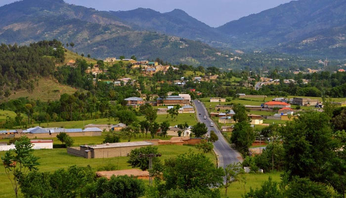 An aerial view of the Oghi tehsil. — Radio Pakistan/File
