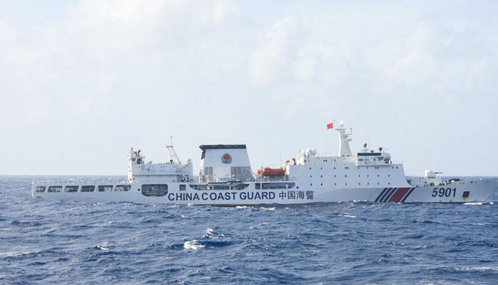 A handout photo taken on January 11 and released on January 12 by the Philippine Coast Guard shows a Chinese Coast Guard ship reportedly 60 nautical miles (111 kilometres) west of the main Philippine island of Luzon. —AFP/File