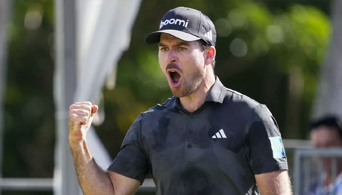 Canadas Nick Taylor reacts after chipping in for an eagle from 60 feet on the 18th green during the final round on his way to victory at the PGA Sony Open in Hawaii © Maddie Meyer. —AFP/File