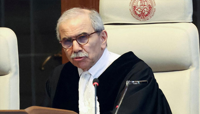 Nawaf Salam, president of the International Court of Justice (ICJ), speaking at the ICJ at the start of a hearing in The Hague, Netherlands, May 16, 2024. — Reuters