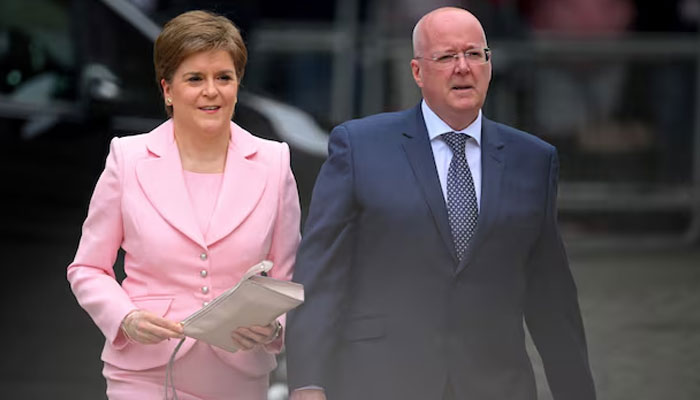 Scotlands First Minister Nicola Sturgeon and her husband, SNP Chief Executive Peter Murrell, arrive to attend the National Service of Thanksgiving held at St Pauls Cathedral, during Britains Queen Elizabeths Platinum Jubilee celebrations, in London, Britain, June 3, 2022. — Reuters