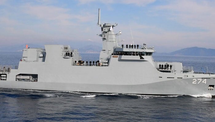 Newly commissioned Pakistan Navy (PN) Ship YAMAMA seen in this image.— APP/File