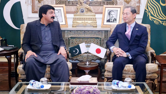 Ambassador of Japan to Pakistan Akamatsu Shui Chi (right) in a meeting with Punjab Governor Sardar Saleem Haider Khan on January 15, 2025.— Facebook@sardarsaleemhaidergroup