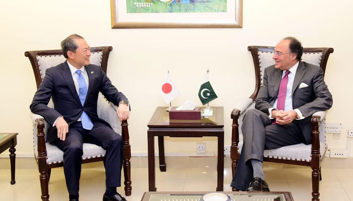 Federal Minister for Finance and Revenue Senator Muhammad Aurangzeb meets with Japanese Ambassador to Pakistan Akamatsu Shuichi on January 16, 2025. — PID