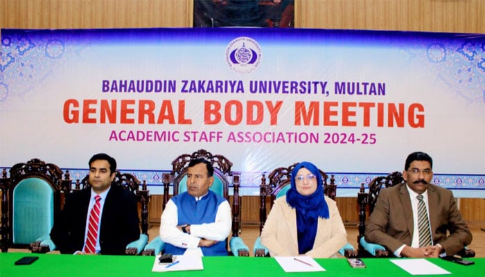 An image from the Bahauddin Zakariya University Academic Staff Associations (BZUASA) general body meeting on January 16, 2025.— Facebook@khawar.nawazish