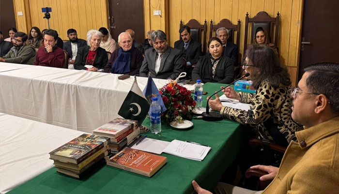 Prof Ayesha Jalal chairing the History as Method session at the Punjab University Department of History and Pakistan Studieson January 20, 2025.— Facebook@Department-of-History-Pakistan-Studies