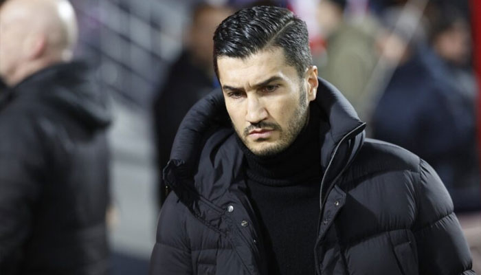 Dortmund’s Turkish headcoach Nuri Sahin looks down prior to the German first division Bundesliga football match between Holstein Kiel and Borussia Dortmund in Kiel, northern Germany, on January 14, 2025. —AFP