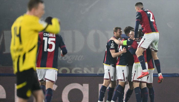 Bolonga football club team celebrating. — AFP/File