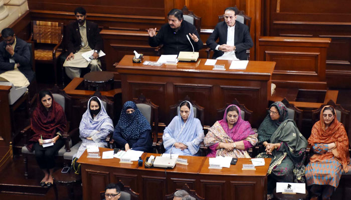 Punjab Assembly Speaker, Malik Ahmad Khan presides over assembly session, at Punjab Assembly in Lahore on January 22, 2025. — PPI