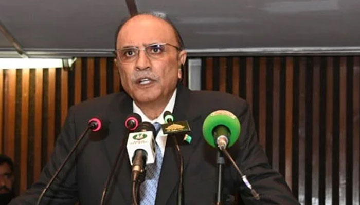 President Asif Ali Zardari is addressing joint session of parliament on April 18, 2024. — National Assembly of Pakistan