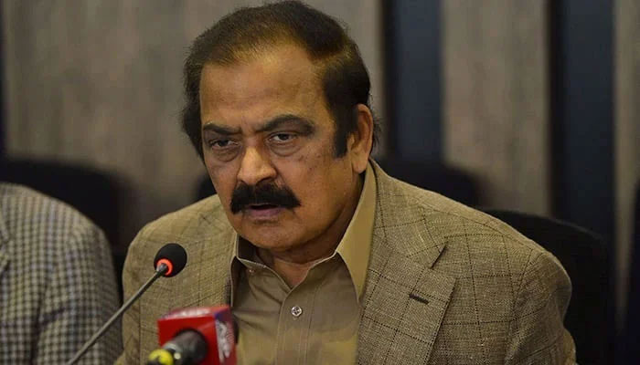 Prime Minister’s aide on political affairs Rana Sanaullah speaks during a press conference in Islamabad on May 24, 2022. — AFP