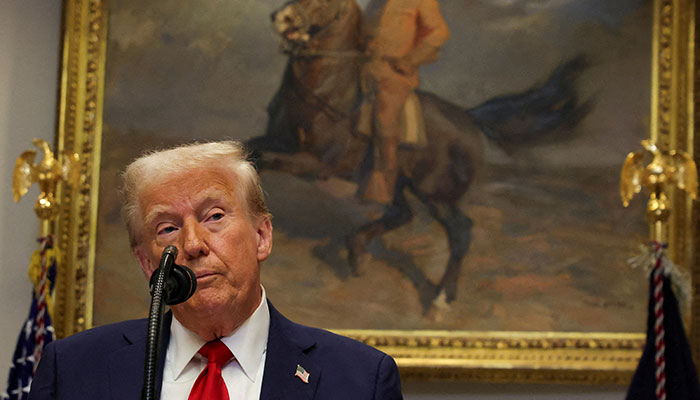 US President Donald Trump delivers remarks on AI infrastructure at the Roosevelt room at White House in Washington, US, January 21, 2025. — Reuters