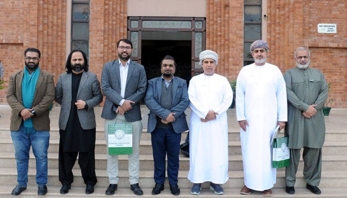 A delegation from Nizwa University, Oman, poses for a group photo during a visit to the International Islamic University Islamabad (IIUI) on January 23, 2025. — Facebook@iiu.isbpk