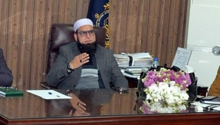 Special Assistant to Chief Minister on Housing Dr Amjad Ali gestures as he speaks in a meeting. — Facebook@DrAmjadAliPTI/File