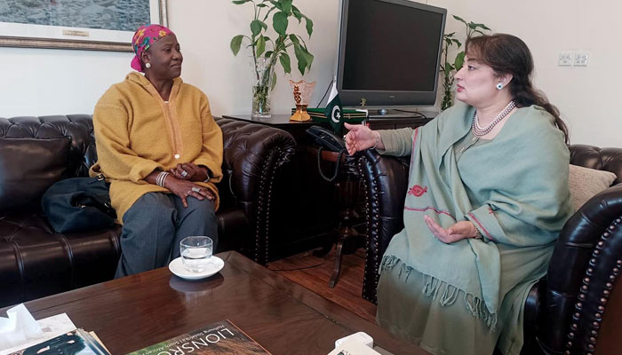 Coordinator to Prime Minister for Climate Change, Romina Khurshid Alam (right) exchanges views with the head of ICESCO, Dr Haddy Jatou Sey during a meeting on January 24, 2025.— NNI