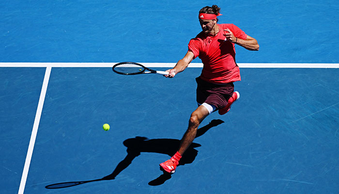 Germanys Alexander Zverev in action during his semi final match against Serbias Novak Djokovic in Australian Open held Melbourne Park, Melbourne, Australiaon January 24, 2025. — Reuters