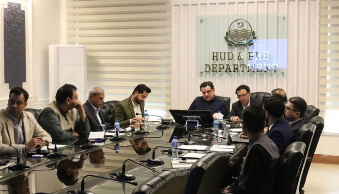 Punjab Housing Minister Bilal Yasin in a meeting during his visit to the Housing Urban Development and Public Health Engineering Department on October 21, 2024. — Facebook@bilalyaseenofficial1