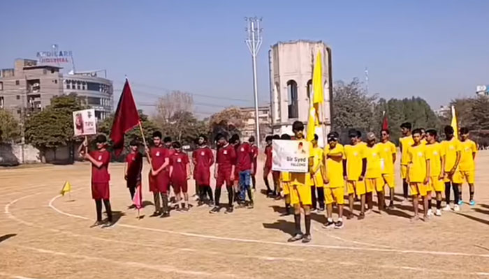 Students seen at the annual sports gala at Govt Graduate college satellite Town Rawalpindi on January 25, 2025. — Facebook@hanifabbasiNA56
