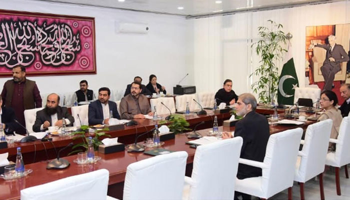 Federal Minister for Finance Senator Aurangzeb chairs a meeting of the Economic Coordination Committee (ECC) of the Cabinet on January 25, 2025. — PID