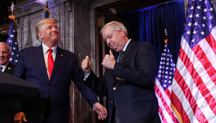 Lindsey Graham (right) and US President Donald Trump, Columbia, South Carolina, January 28, 2023. — Reuters