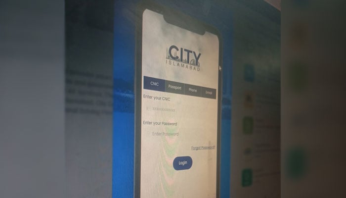 This image taken on January 27, 2025, shows the ‘City Islamabad’ app open on a computer display. — Geo.tv/Kashif Suri