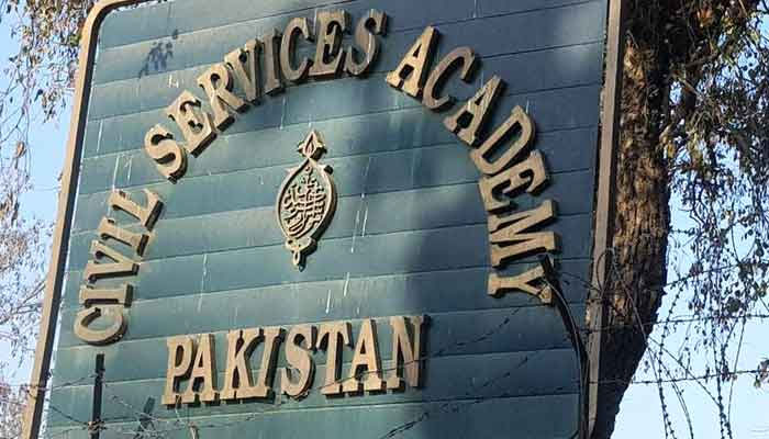 The representational image shows the signboard of Civil Services Academy Pakistan. — APP/File