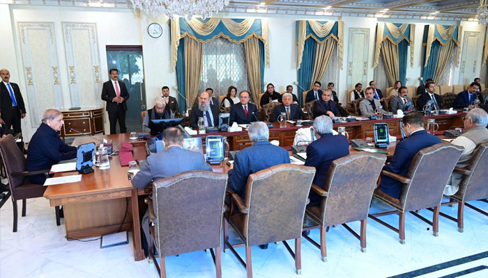 Prime Minister Shehbaz Sharif chairs a meeting of the federal cabinet on January 30, 2025.  — PID