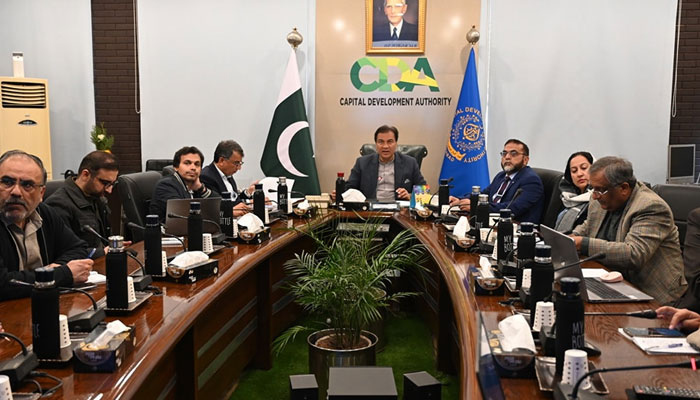 Chairman of the Capital Development Authority (CDA) Muhammad Ali Randhawa presides over a meeting at the CDA Headquarters on January 31, 2025. — Facebook@cda.isb.pk