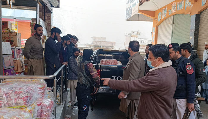 District administration Shangla officials cracking down against substandard snacks in this image.— Facebook@DCShangla/File