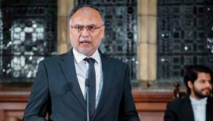 Planning Minister Ahsan Iqbal at the Oxford Union debate. — Online/File