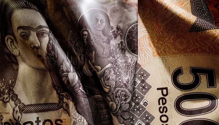 A detail of a sculpture depicting a five hundred peso bill is pictured at the Grupo Financiero Banorte headquarters in Mexico City, Mexico, January 16, 2024. — Reuters