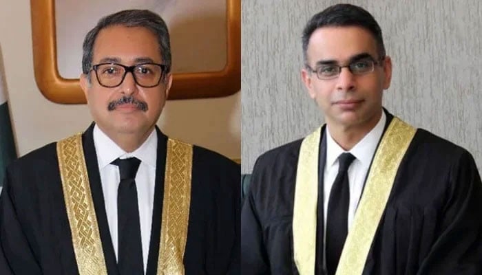 Islamabad High Court (IHC) Chief Justice Aamer Farooq (left) and IHCs Justice Babar Sattar. — IHC website/File