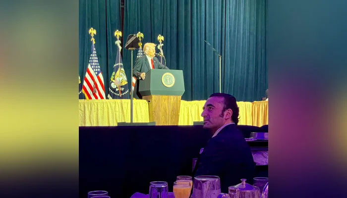 PPP Chairman Bilawal Bhutto-Zardari attends the National Prayer Breakfast as US President Donald Trump addresses the event in Washington, US, February 7, 2025. — X@BBhuttoZardari