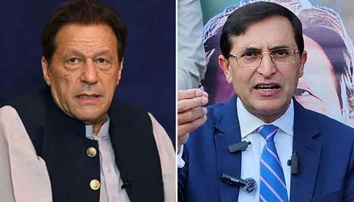 Former prime minister Imran Khan (left) and Pakistan Tehreek-e-Insaf Chairman Barrister Gohar Ali Khan. — AFP/Reuters/File