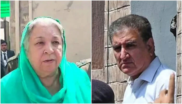 These undated photos show PTI senior leaders Dr Yasmin Rashid (left) and Shah Mahmood Qureshi. — AFP/X@VishalSehgal4U/File