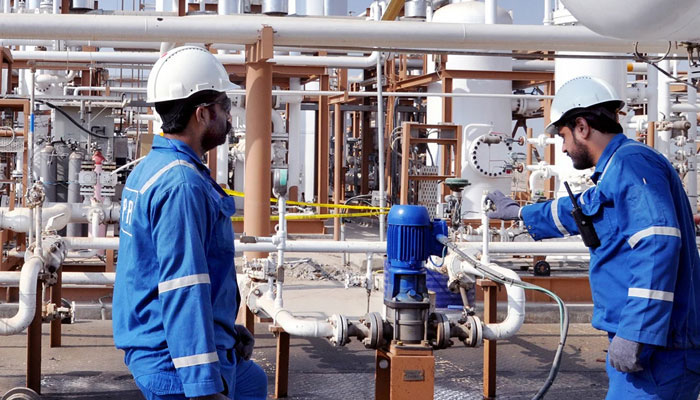 Pakistan Petroleum Limited (PPL) while working on a plant in a refinery in this image. — PPL website/File