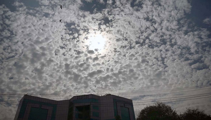 An attractive view of clouds in Lahore on February 13, 2025. — APP
