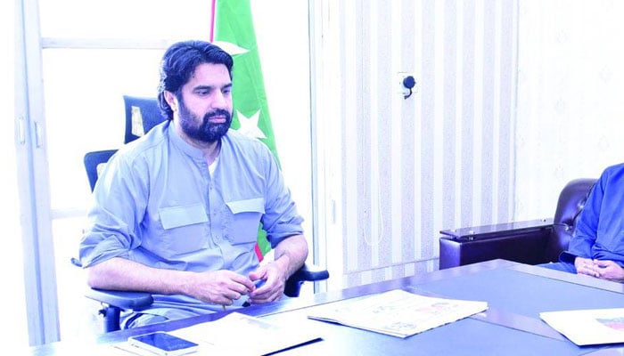 Khyber Pakhtunkhwa Minister for Labour Fazal Shakoor Khan during a meeting on April 2, 2024. — Facebook@Fazal Shakoor Khan