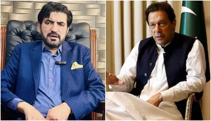 Sher Afzal Marwat (left) and PTI founder Imran Khan speak during separate interviews in these undated photos. —Facebook/@Rayaan.Khan.Marwat/Reuters/File