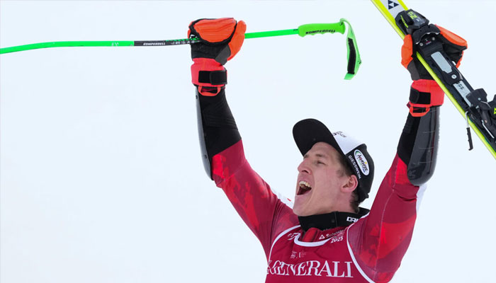 Austrias Raphael Haaser celebrating.— AFP/File