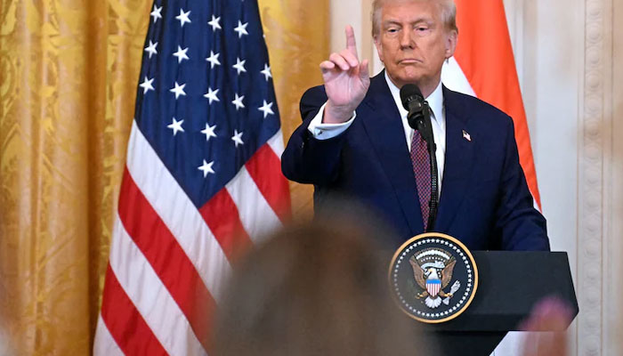 US President Donald Trump seen at a press conference.— AFP/File