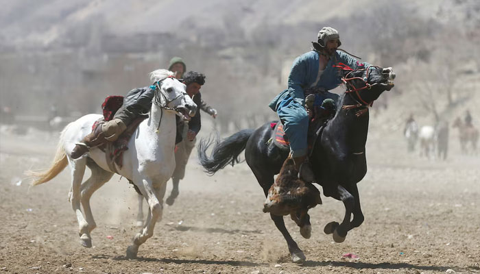 Afghan horsemen compete during a Buzkashi game in Panjshir province, north of Kabul, Afghanistan April 7, 2017. — Reuters