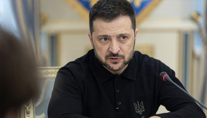 Ukrainian President Volodymyr Zelensky speaking during a meeting on February 5, 2025, in this handout photograph taken and released by the Ukrainian Presidential Press Service. — AFP