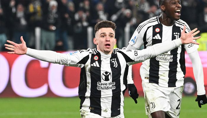 Francisco Conceicao celebrates his winning goal against Inter Milan. —AFP/File