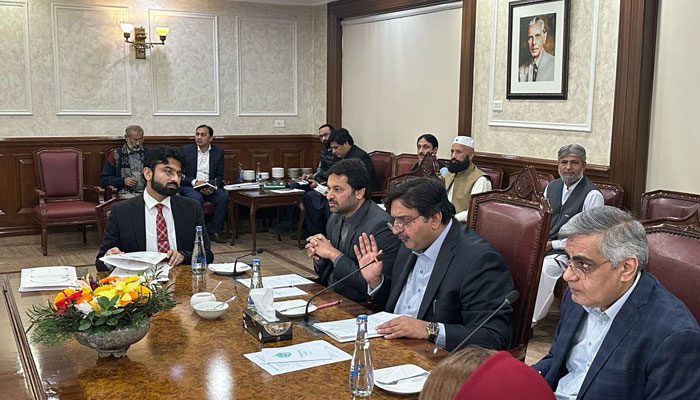 Speaker Punjab Assembly Malik Muhammad Ahmad Khan (2nd right) presides over the Council of Chairpersonss meeting in the Punjab Assembly on February 17, 2025. — Facebook@MalikMAhmadKhan