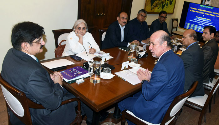 Sindh Chief Minister Syed Murad Ali Shah meets with the UNFPA delegation, led by its Country Representative Dr Luay Shabaneh here at CM House on February 17, 2025. — Facebook@SindhCMHouse