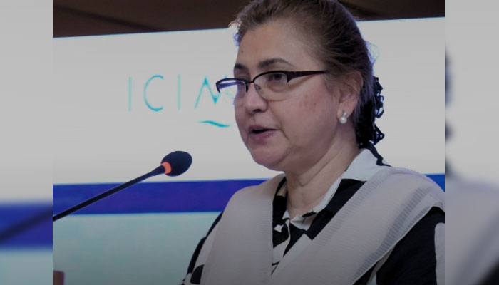 Secretary MoCC&EC Aisha Humaera Moariani addresses an event. —X@icimod/File