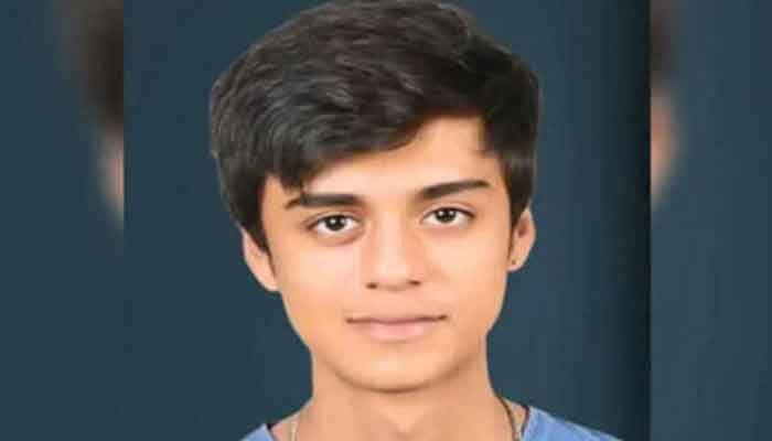 The image shows missing student Mustafa Amir. — Facebook@Saba Butt