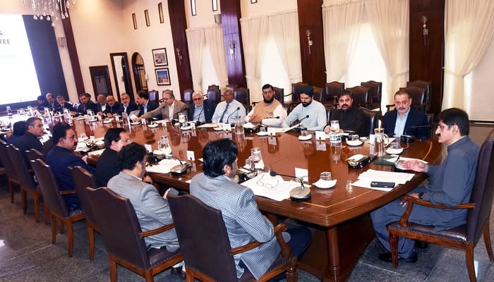 Sindh Chief Minister Syed Murad Ali Shah presides over a follow-up meeting of the Business Facilitation Coordination Committee (BFCC) at CM House, February 18th, 2025.— Facebook@SindhCMHouse